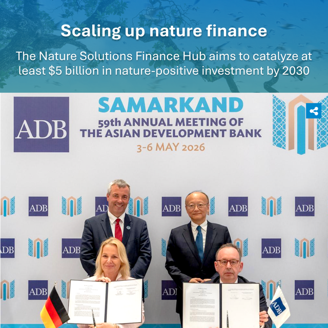 ADB and Germany expand partnership to scale nature finance